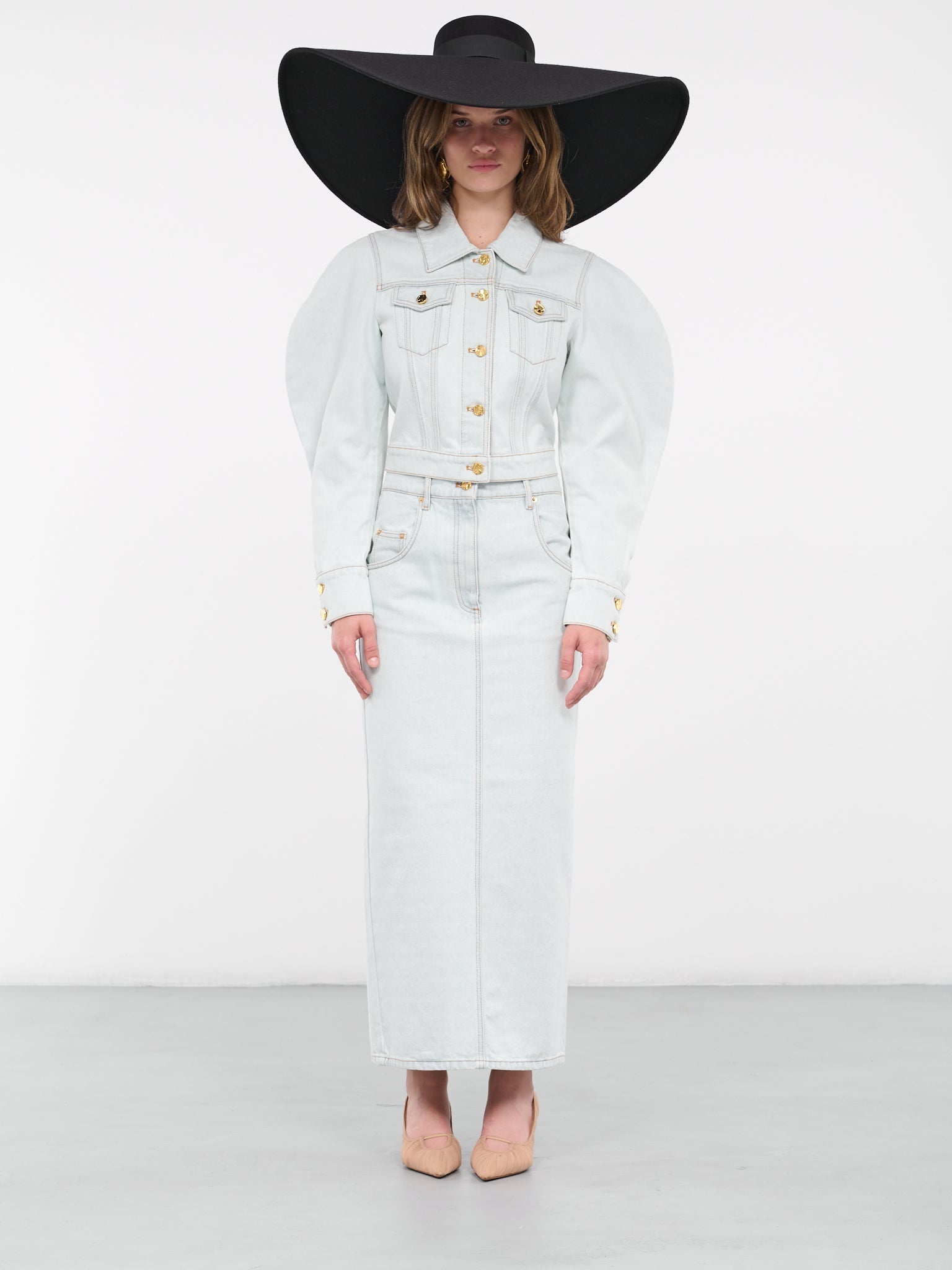 NINA RICCI Long Denim Skirt | hlorenzo | REVERSIBLE