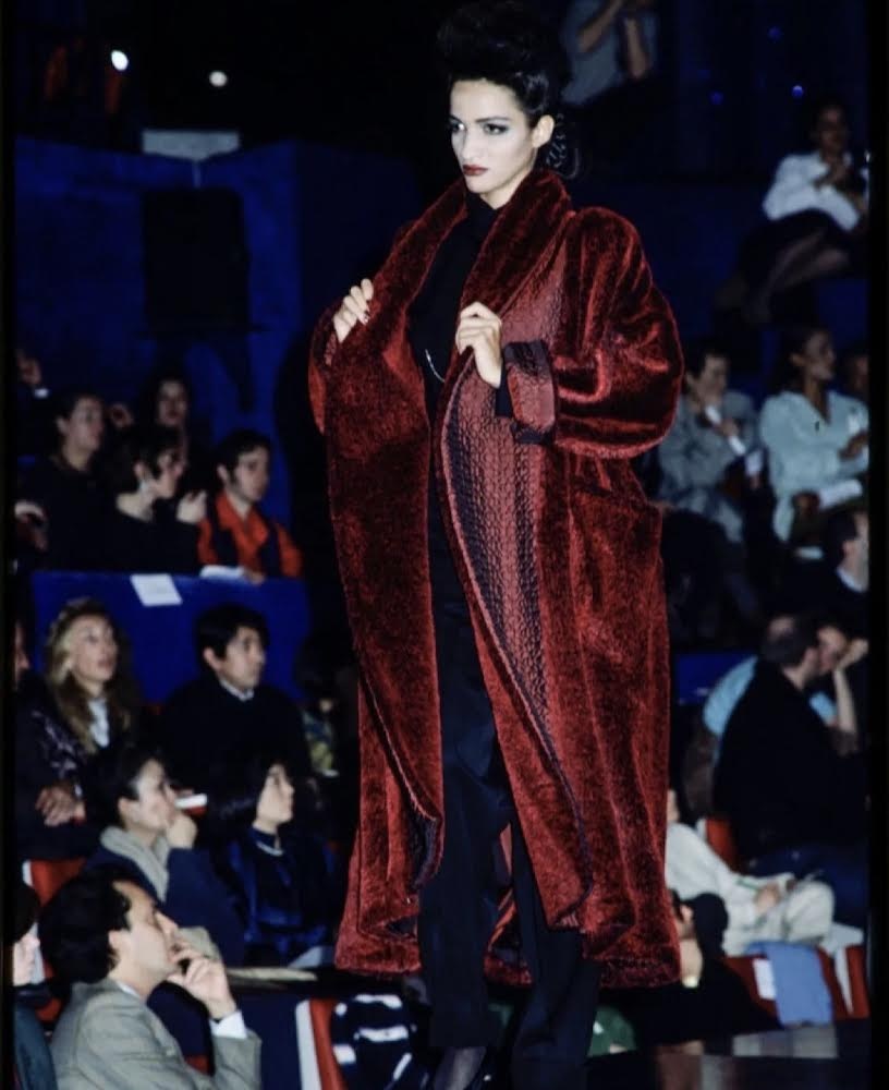 Jean Paul Gaultier 80s Lightening Blue Faux Fur Coat - 2