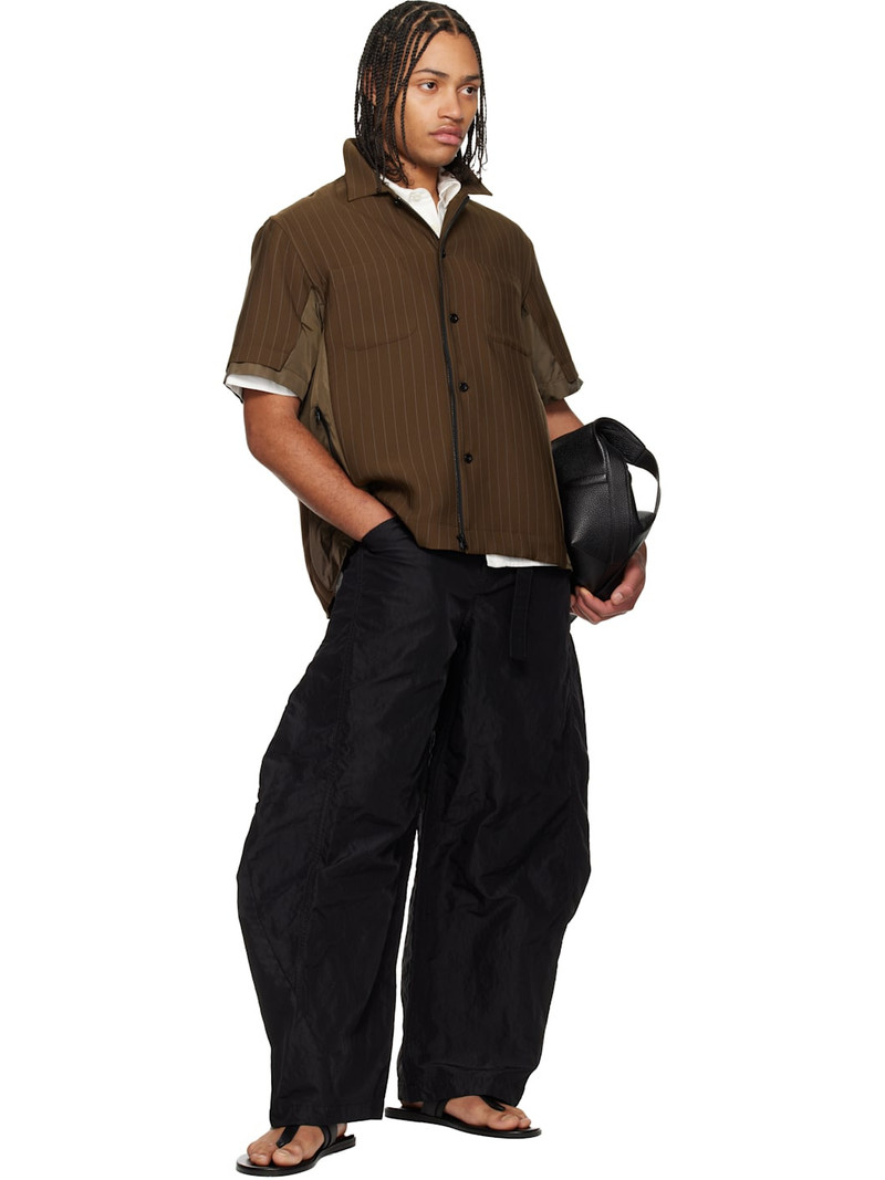 sacai Brown Matelasse Twill Shirt outlook