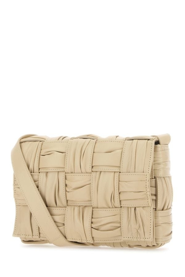 Bottega Veneta Woman Beige Leather Cassette Crossbody Bag - 2