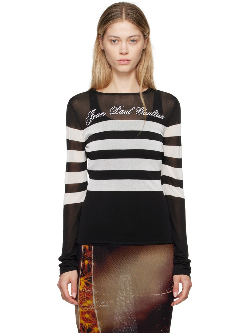 Black & White 'The Knit Signature Marinière' Long Sleeve T-Shirt - 1