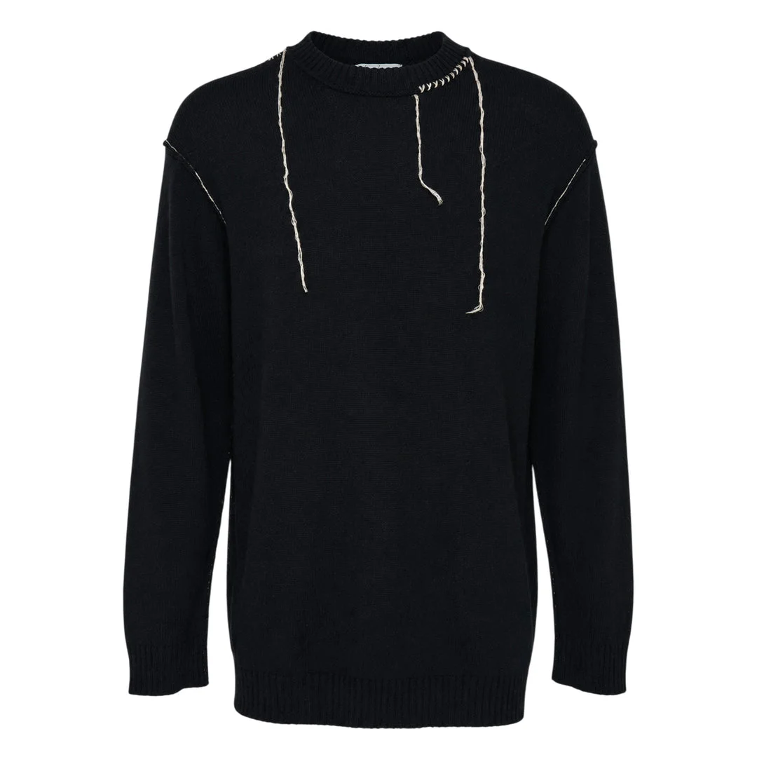 Embroidery Round Neck Sweater - 1