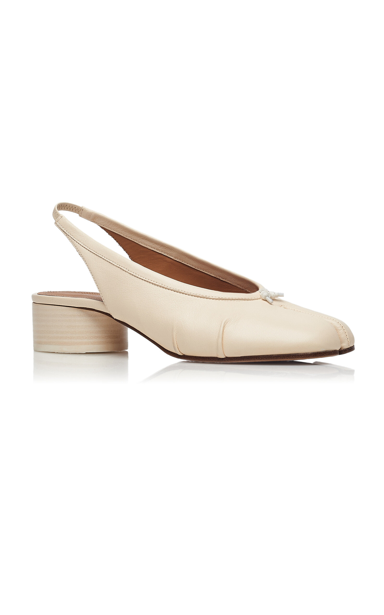 Tabi Leather Slingback Ballet Pumps ivory - 5