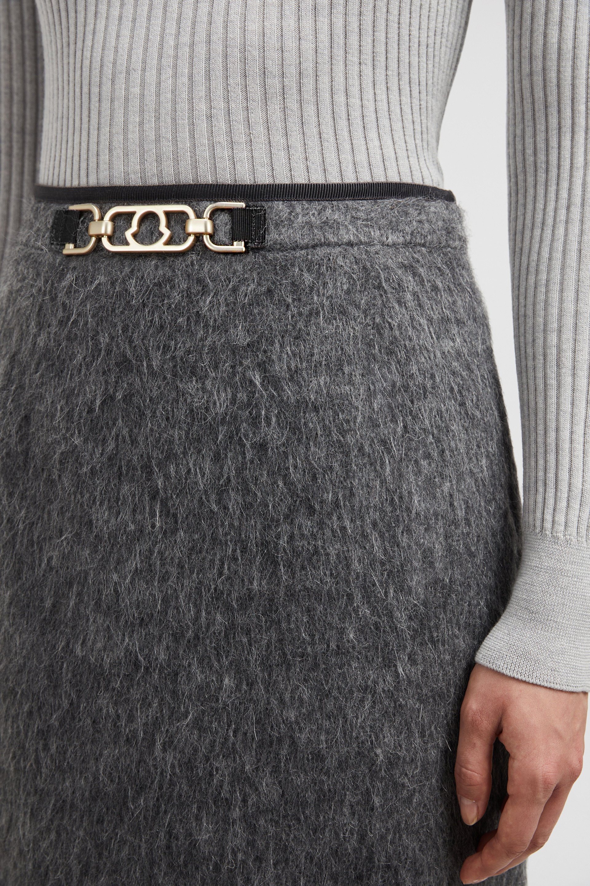 Wool Blend Midi Skirt - 4