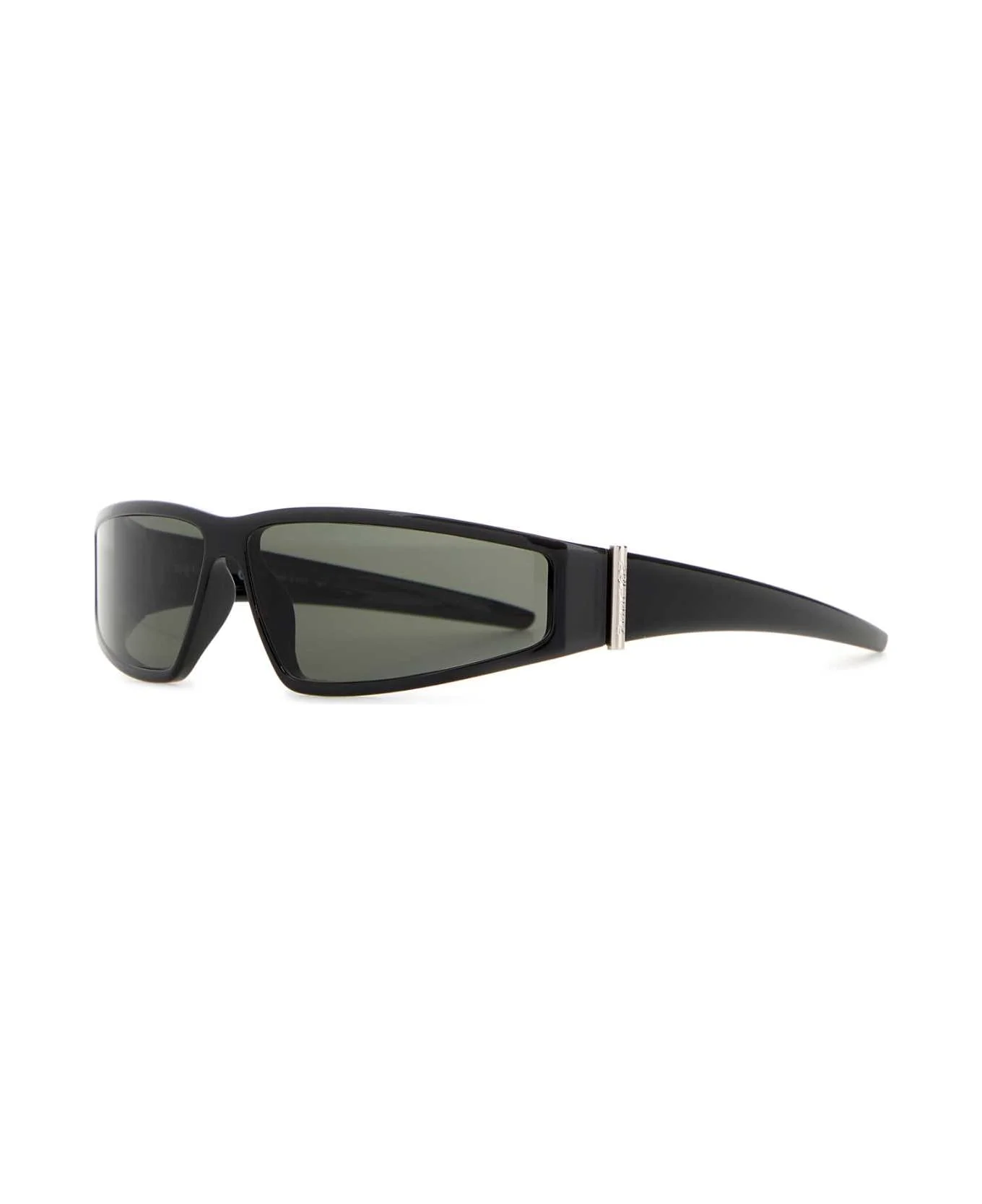 Black Acetate Wraparound Sunglasses - 1