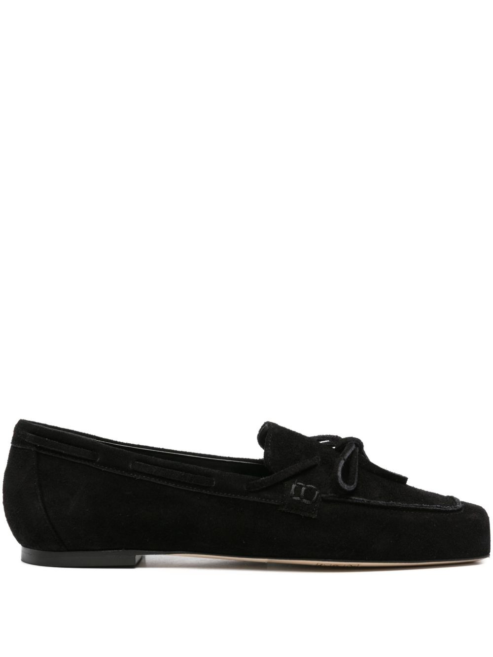 bow-detail suede loafers - 1