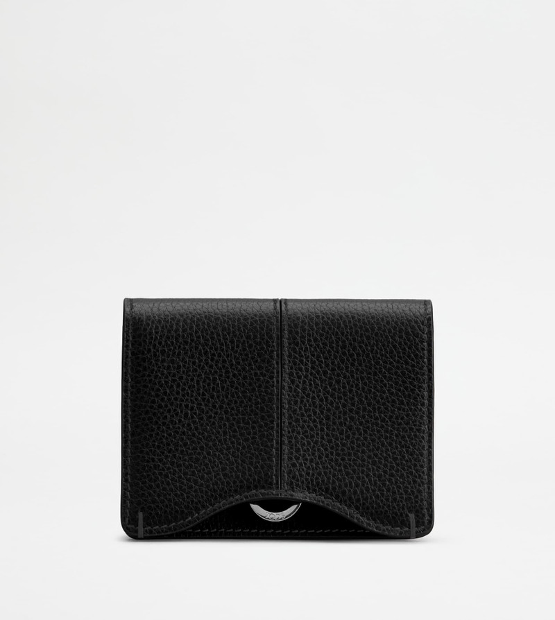 BUSINESS CARD HOLDER IN LEATHER - BLACK 1