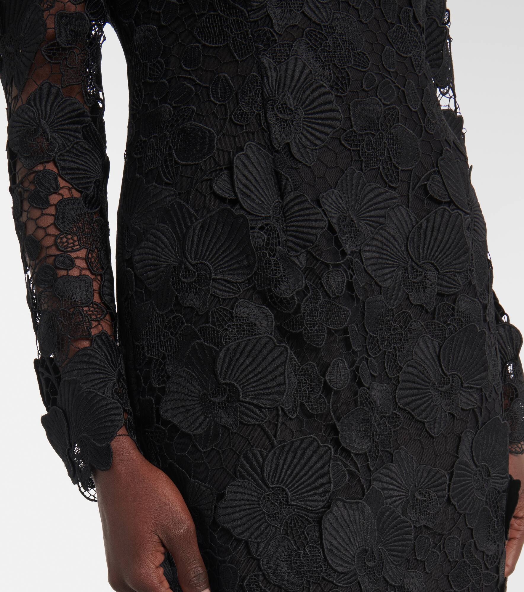 Orchid floral guipure midi dress - 5