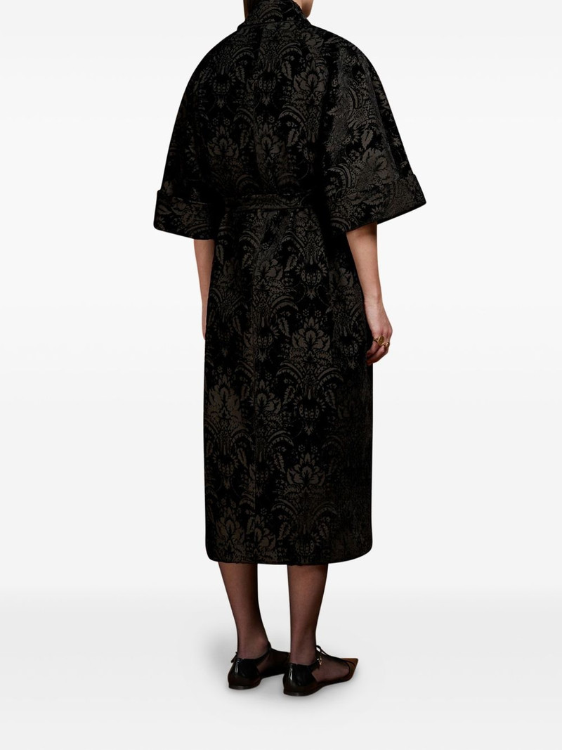 Max Mara damask-patterned cape coat outlook