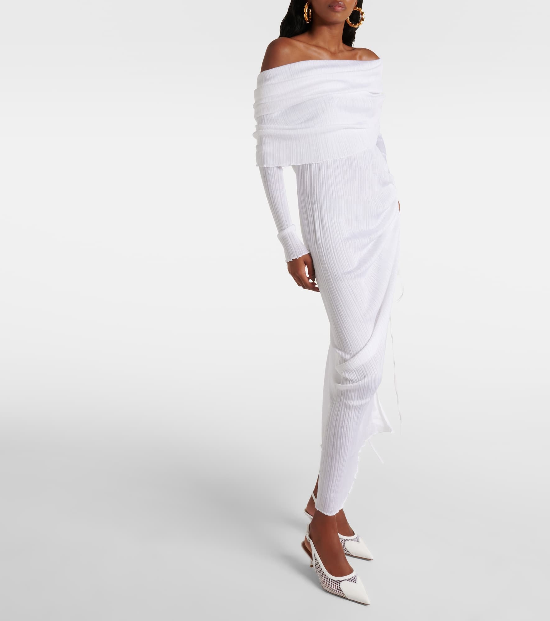 Off-shoulder ruched maxi dress - 2