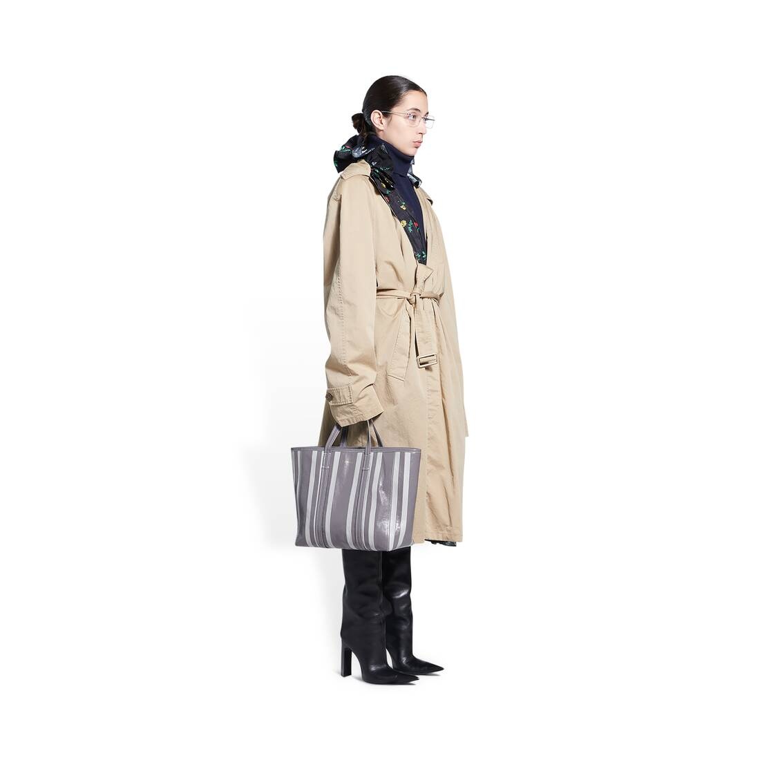Barbes Medium East-west Shopper Bag in Dark Grey - 2