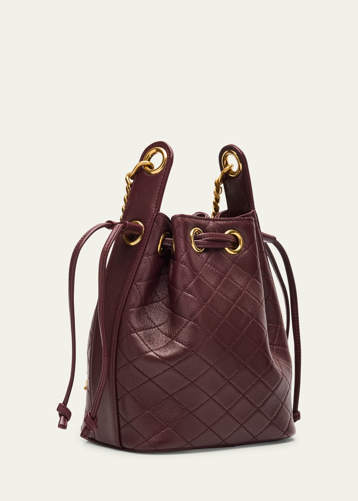 Cassandra Small YSL Bucket Bag in Quilted Leather - 3
