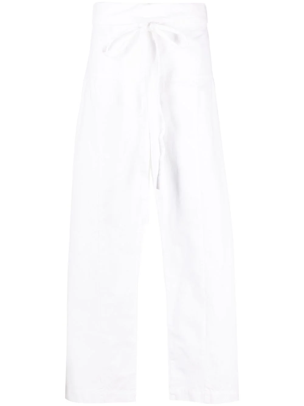 drawstring-waist wide-leg trousers - 1