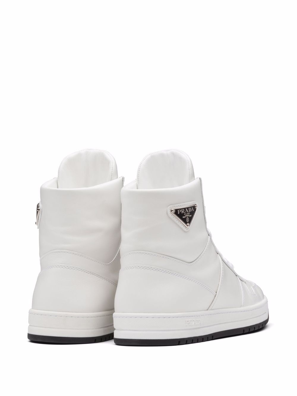Perforated triangle-logo high-top sneakers - 3