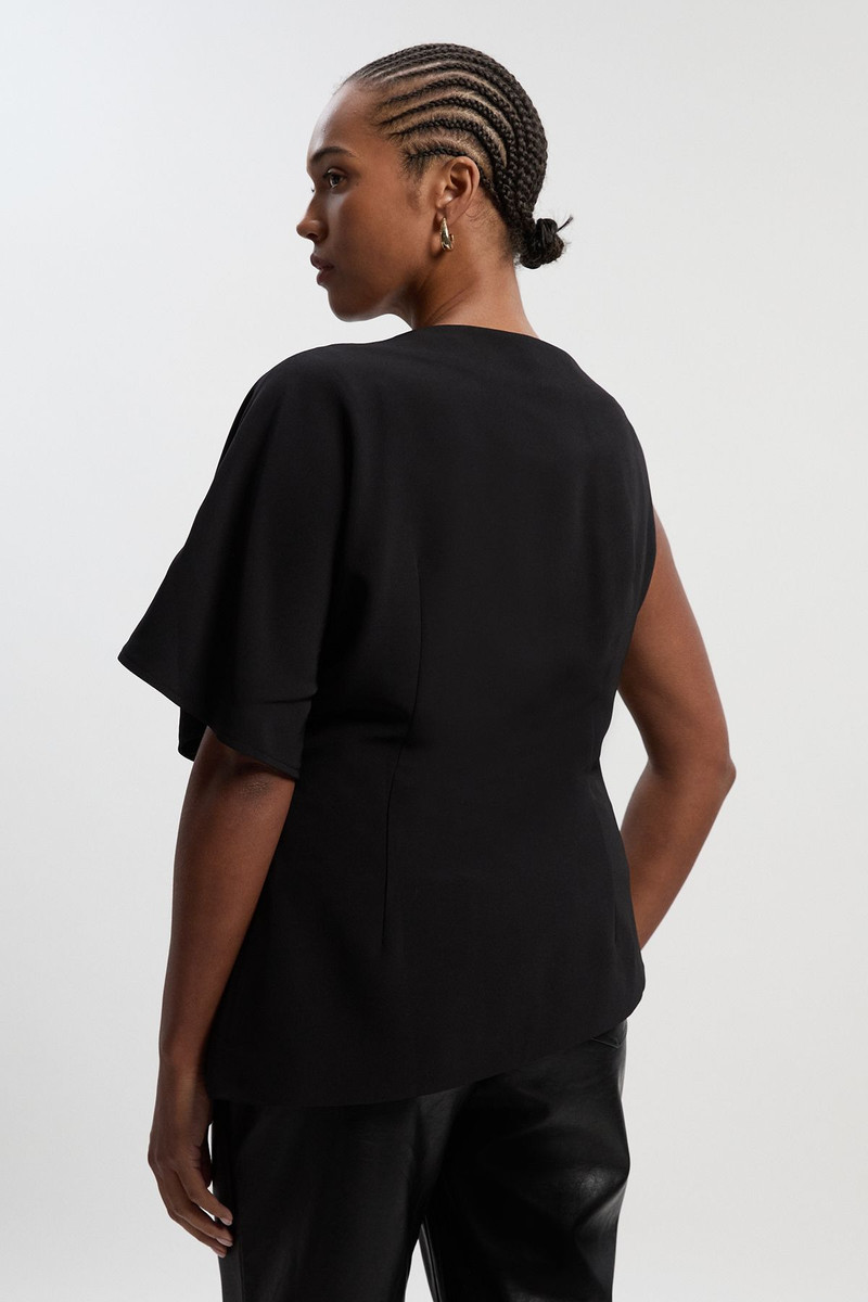 Plus Size Soft Tailored Trim Detail Asymmetric Top 5