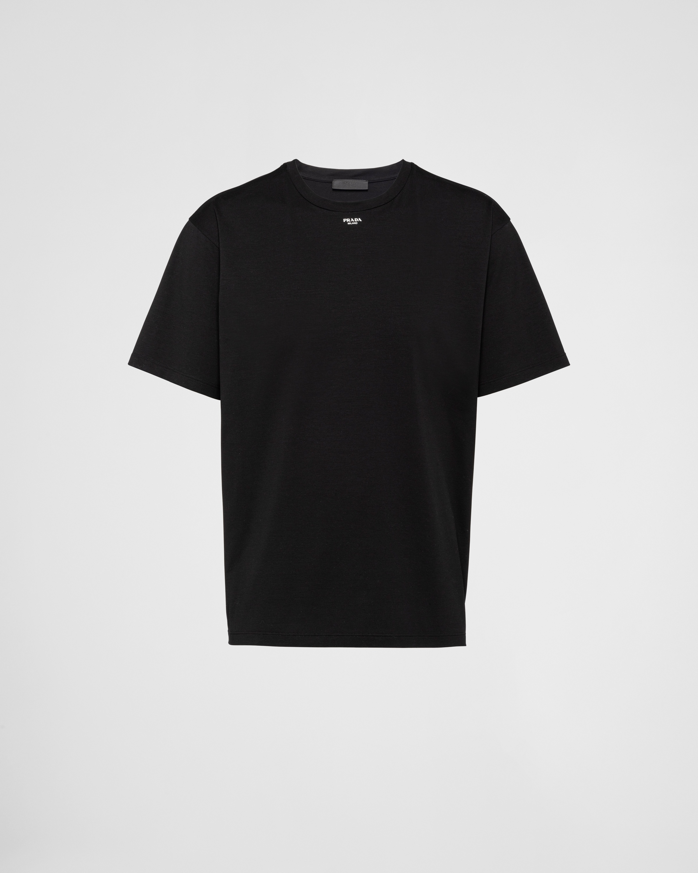 LOGO COTTON T-SHIRT - PRADA for WOMEN