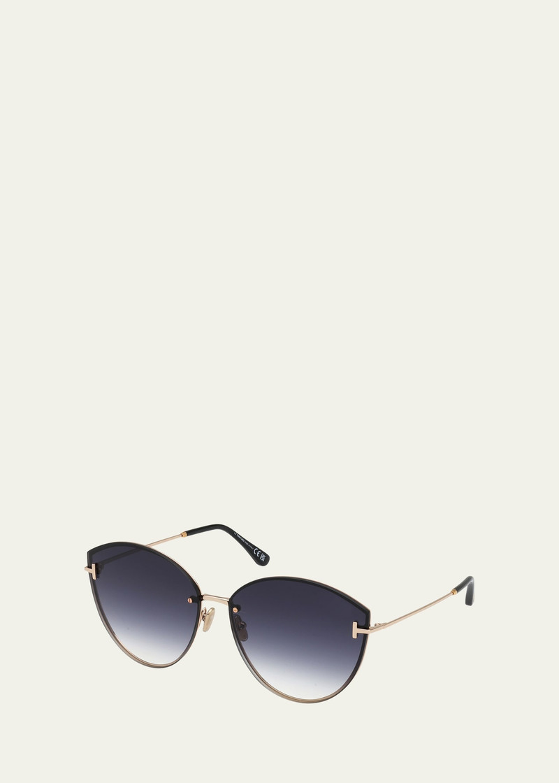 TOM FORD Evangeline Metal Cat-Eye Sunglasses outlook
