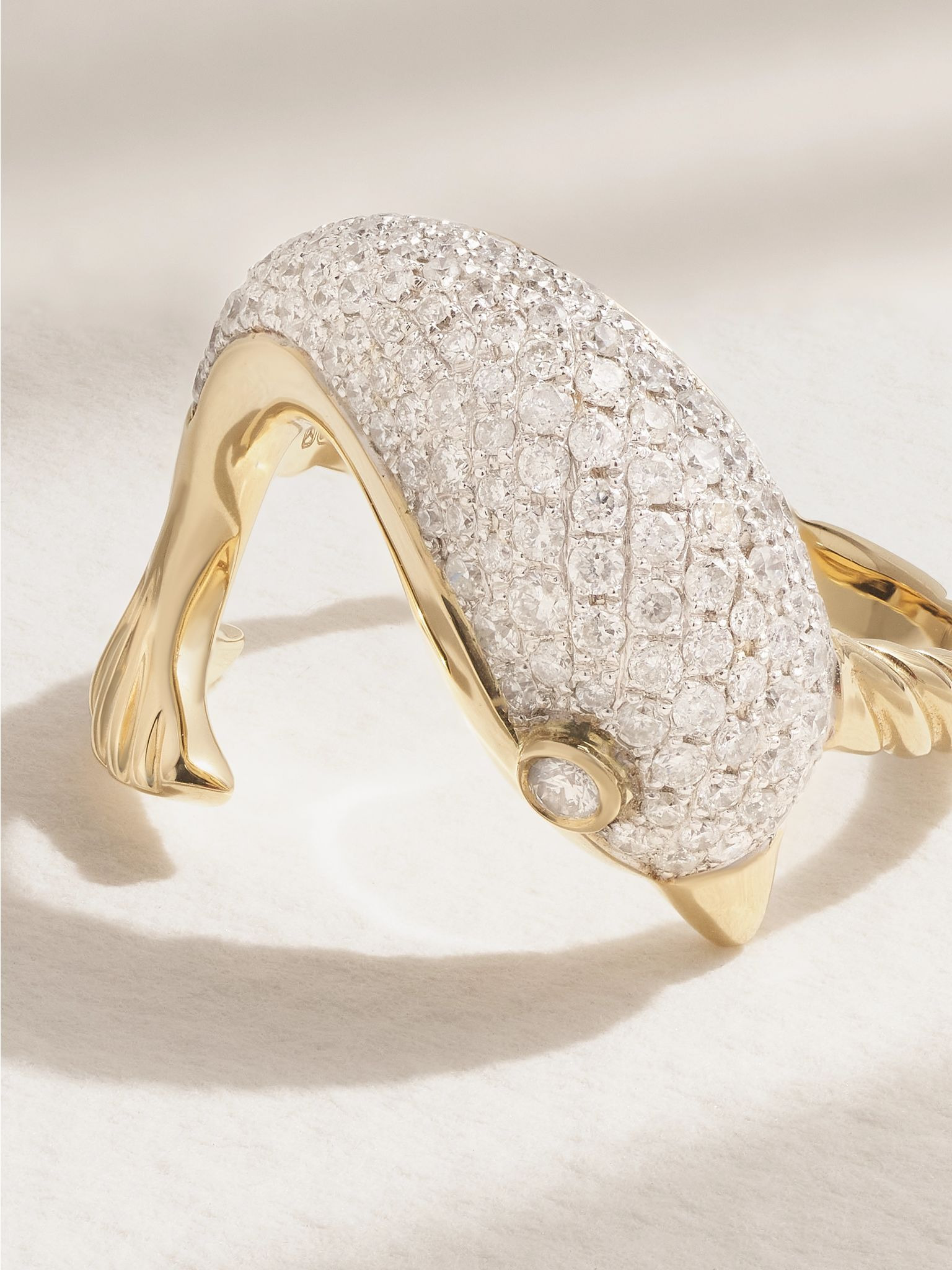 18-karat gold diamond ring Gold - 4