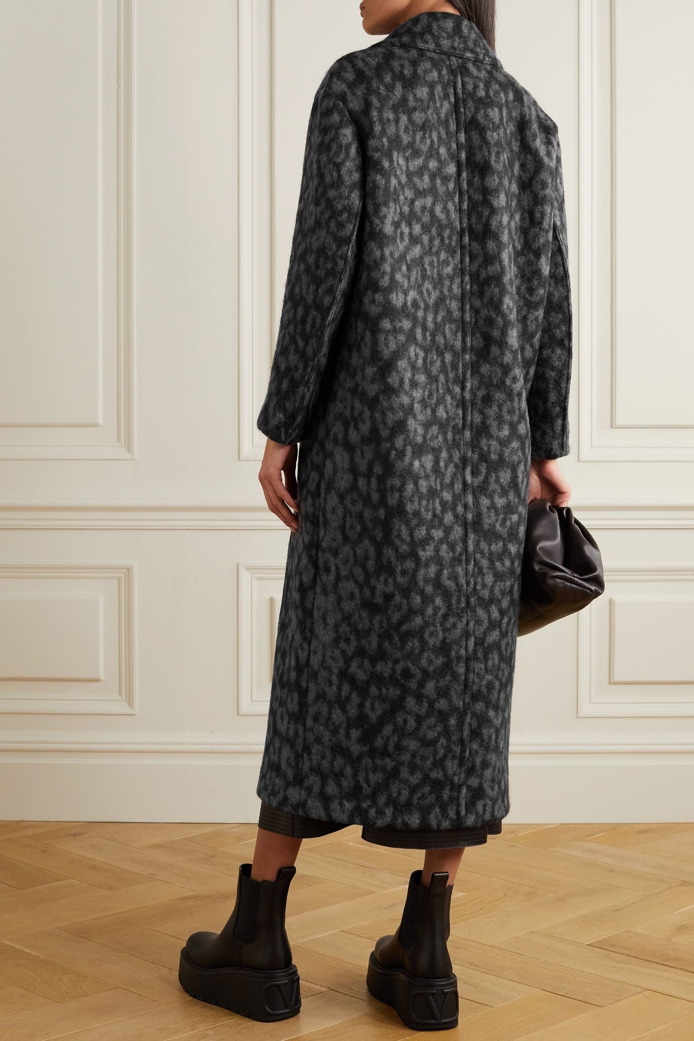 Leopard-print woven coat - 4