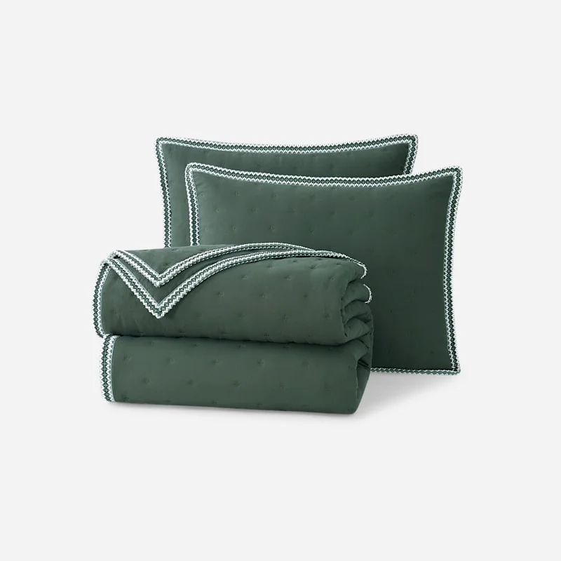Devon UGG®braid Quilt Set T/TXL Polyester Bedding in Arugula - 1