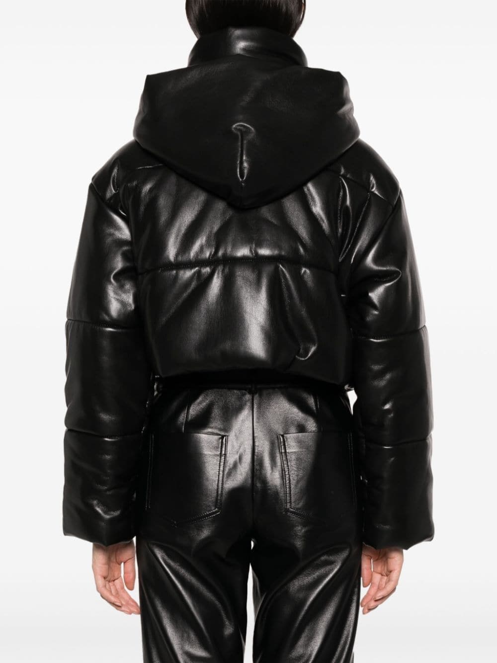 hooded cropped puffer jacket - 4