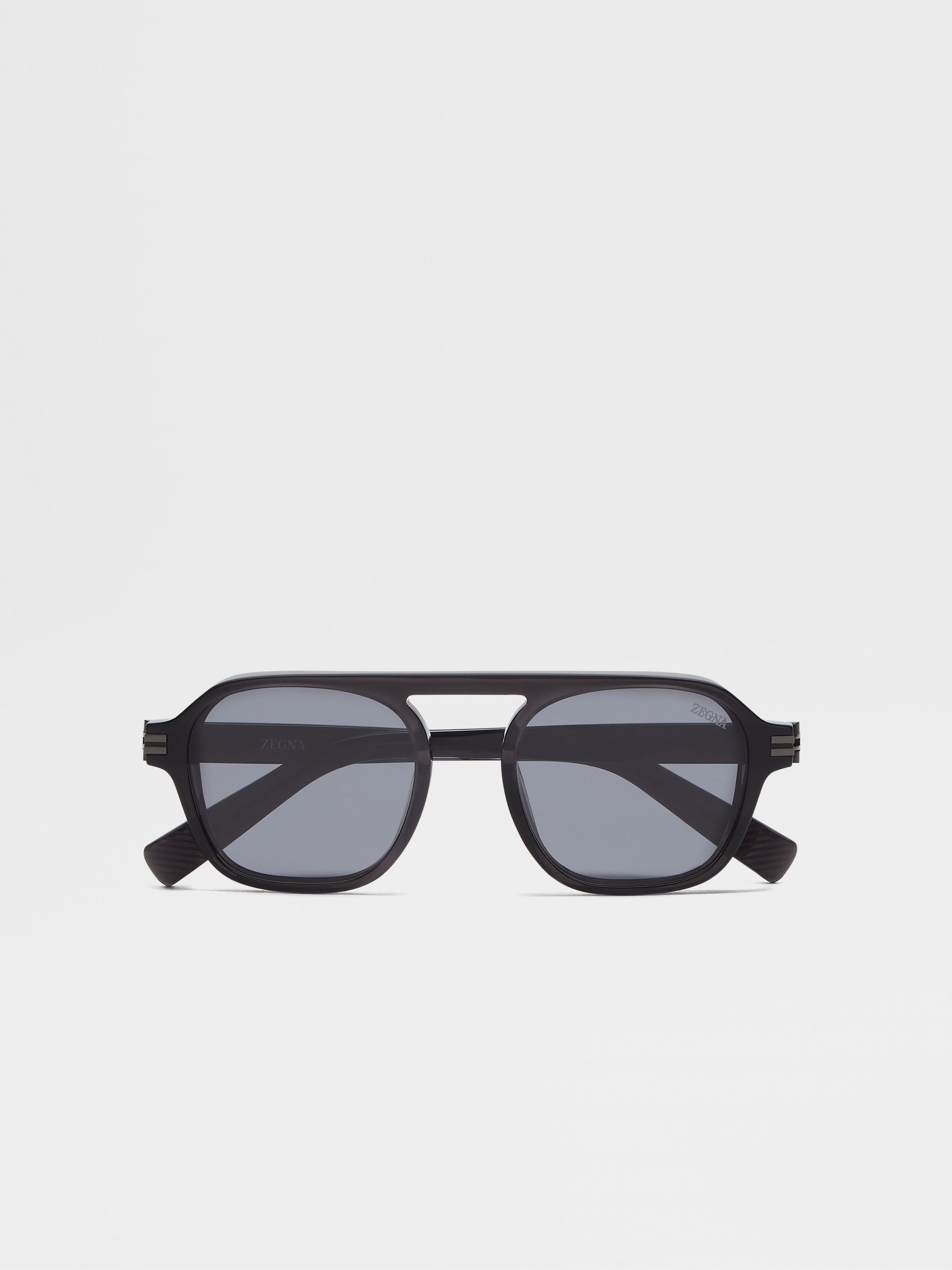 TRANSPARENT DARK GREY AURORA II ACETATE SUNGLASSES - 1