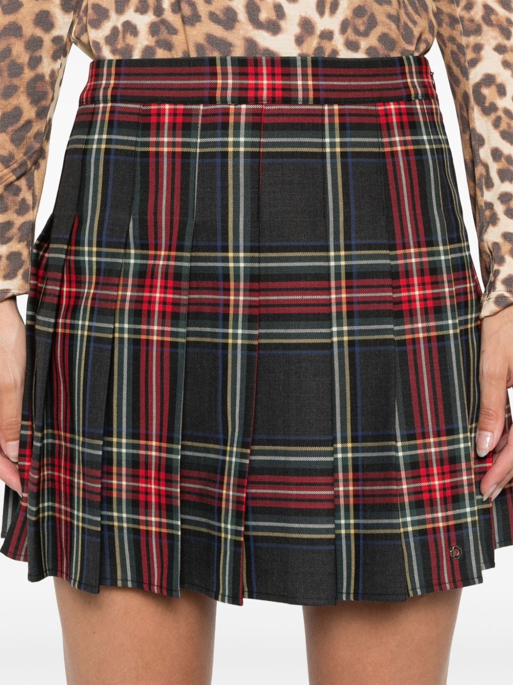 maje tartan-check mini skirt farfetch REVERSIBLE