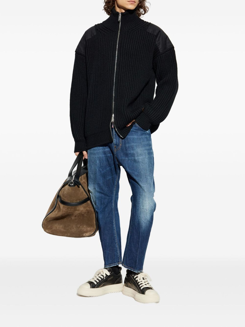 DSQUARED2 zip shoulder-panel cardigan outlook