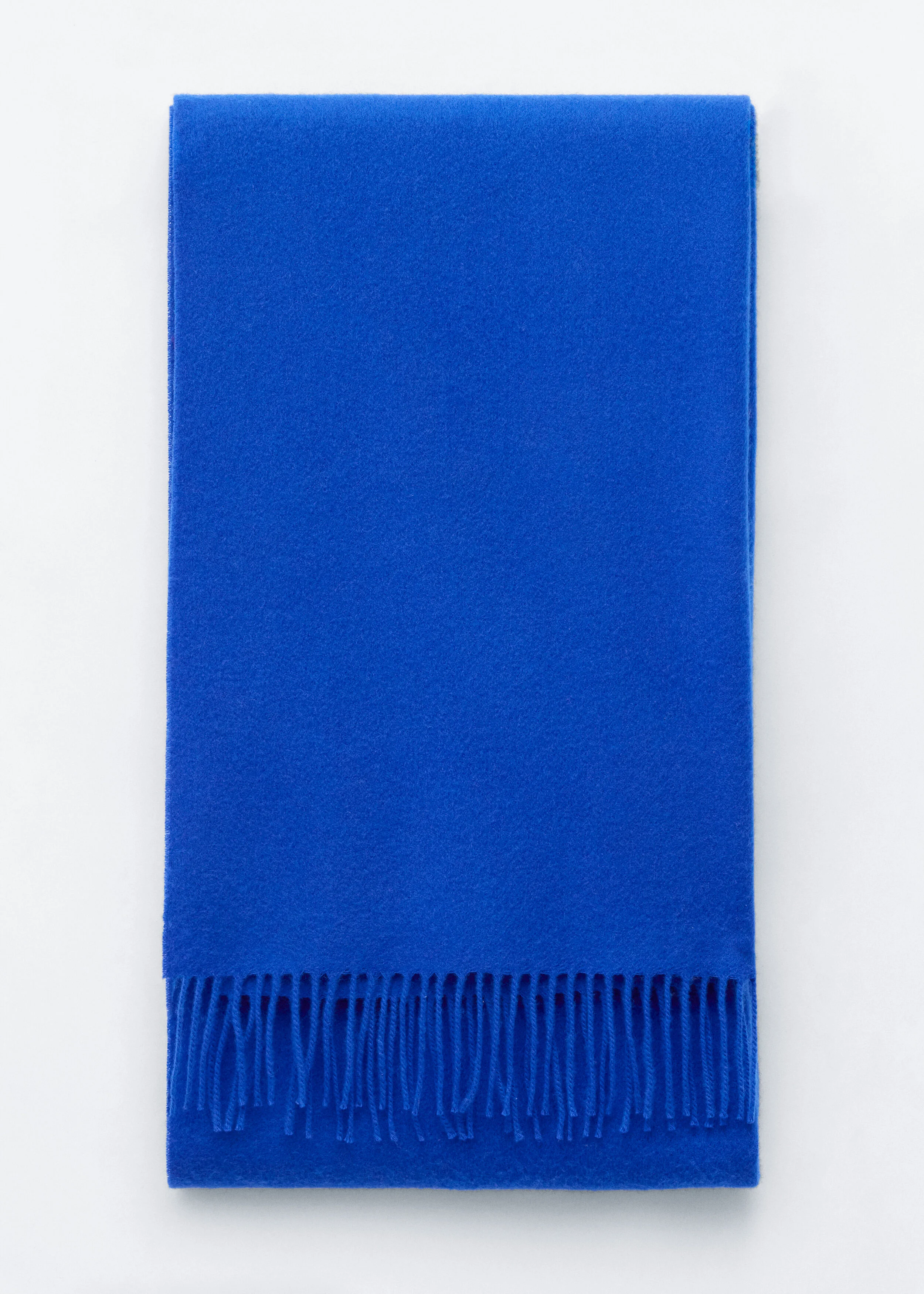 Fringed Wool Blanket Scarf - 1