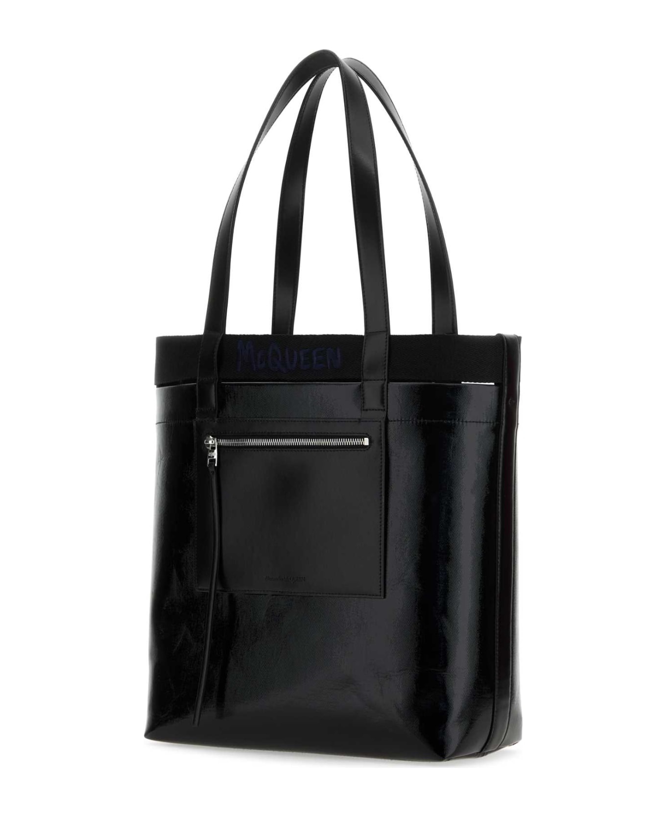 Black Canvas Shopping Bag - 2