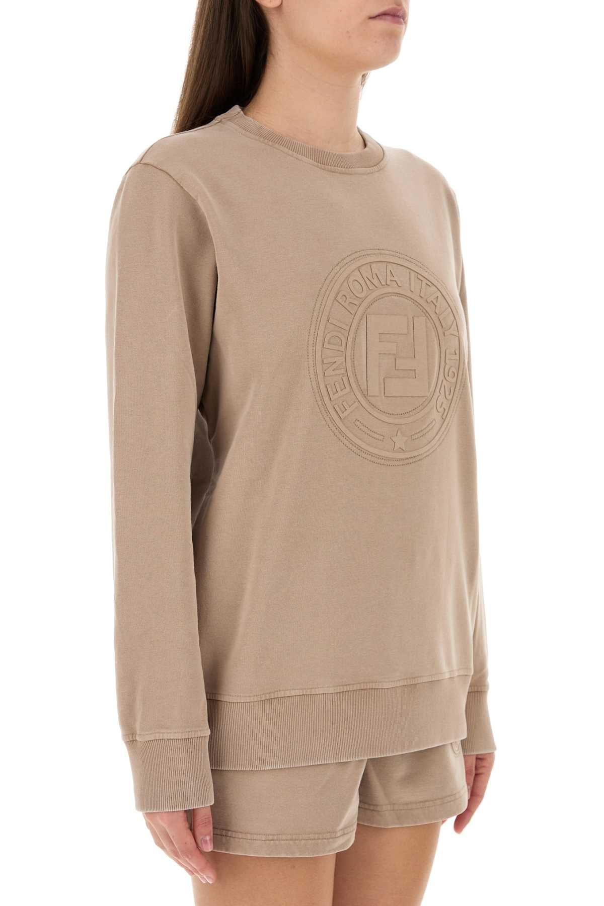 Fendi Women Cappuccino Cotton Oversize Sweatshirt - 3