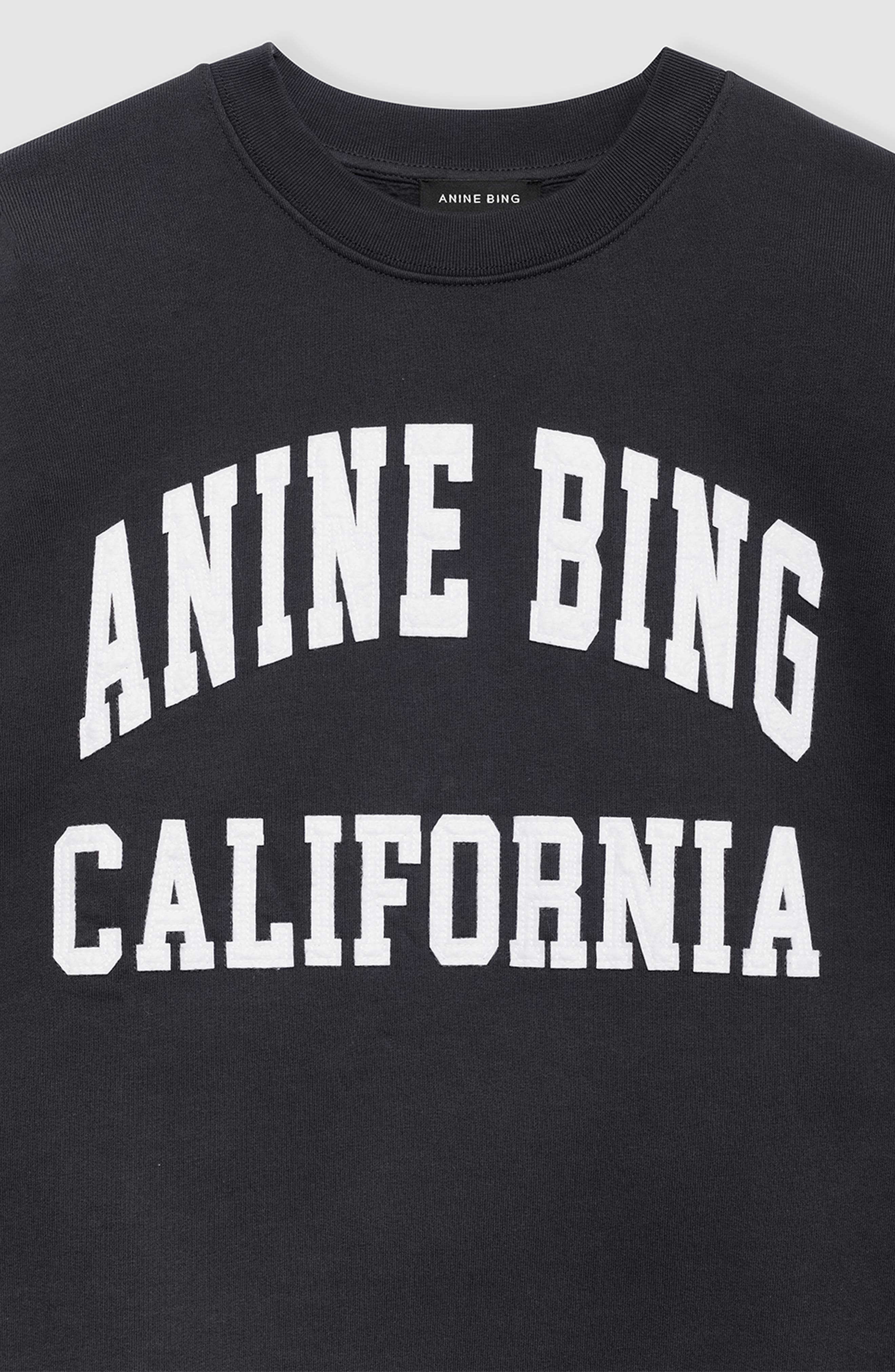 ANINE BING Miles Sweatshirt in Vintage Black at Nordstrom - 3