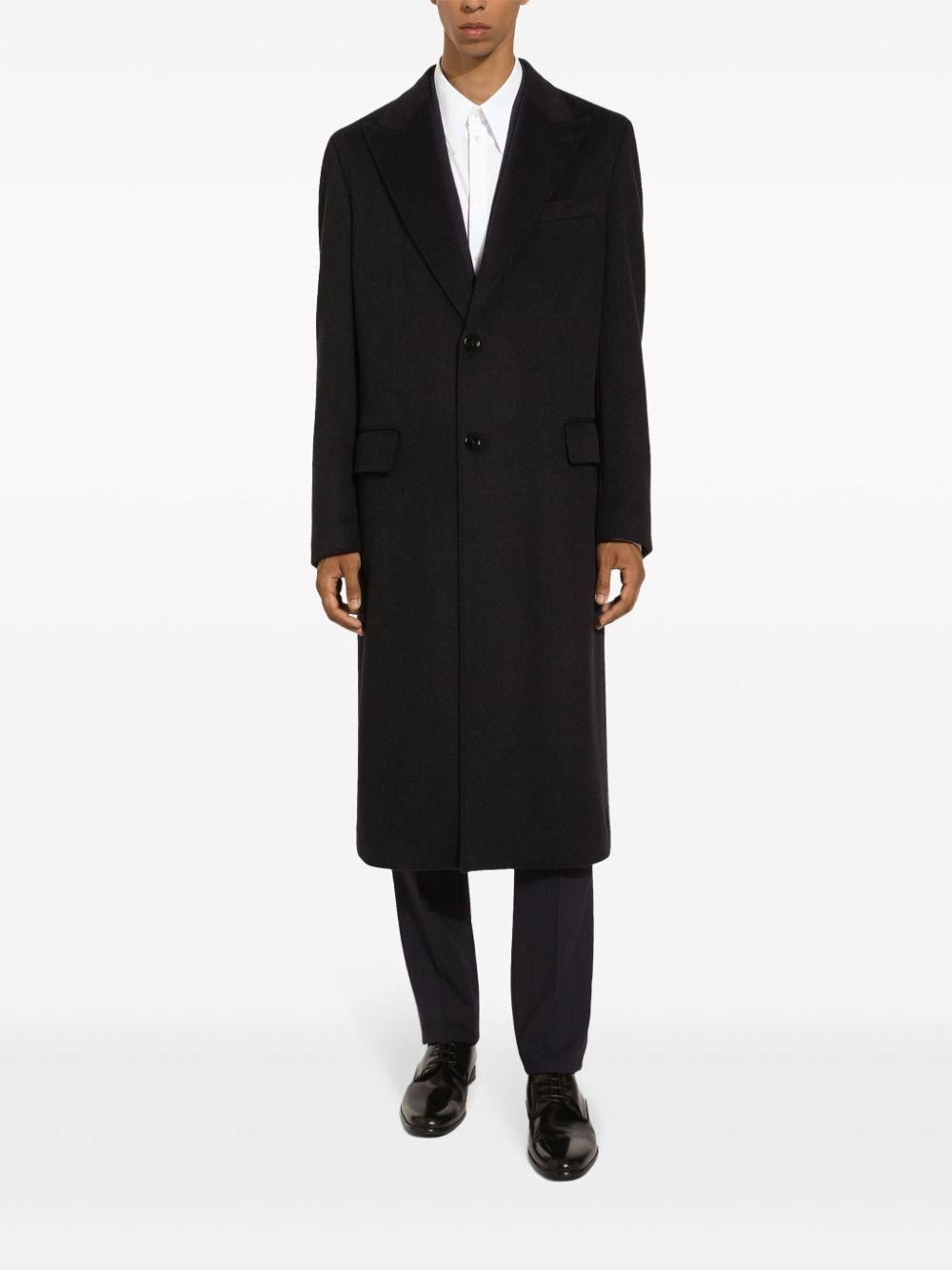 single-breasted cashmere coat - 3