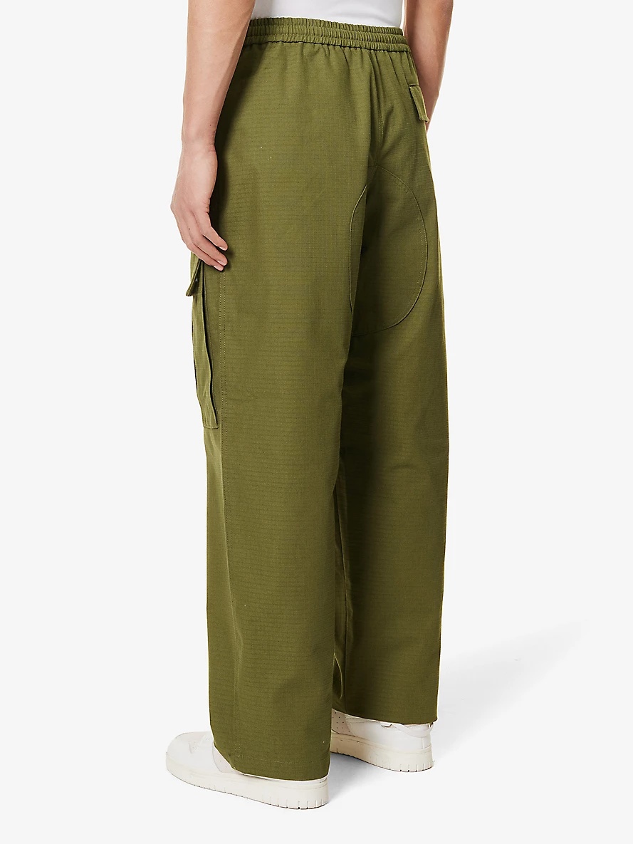 Prudento flap-pocket relaxed-fit wide-leg cotton trousers - 4