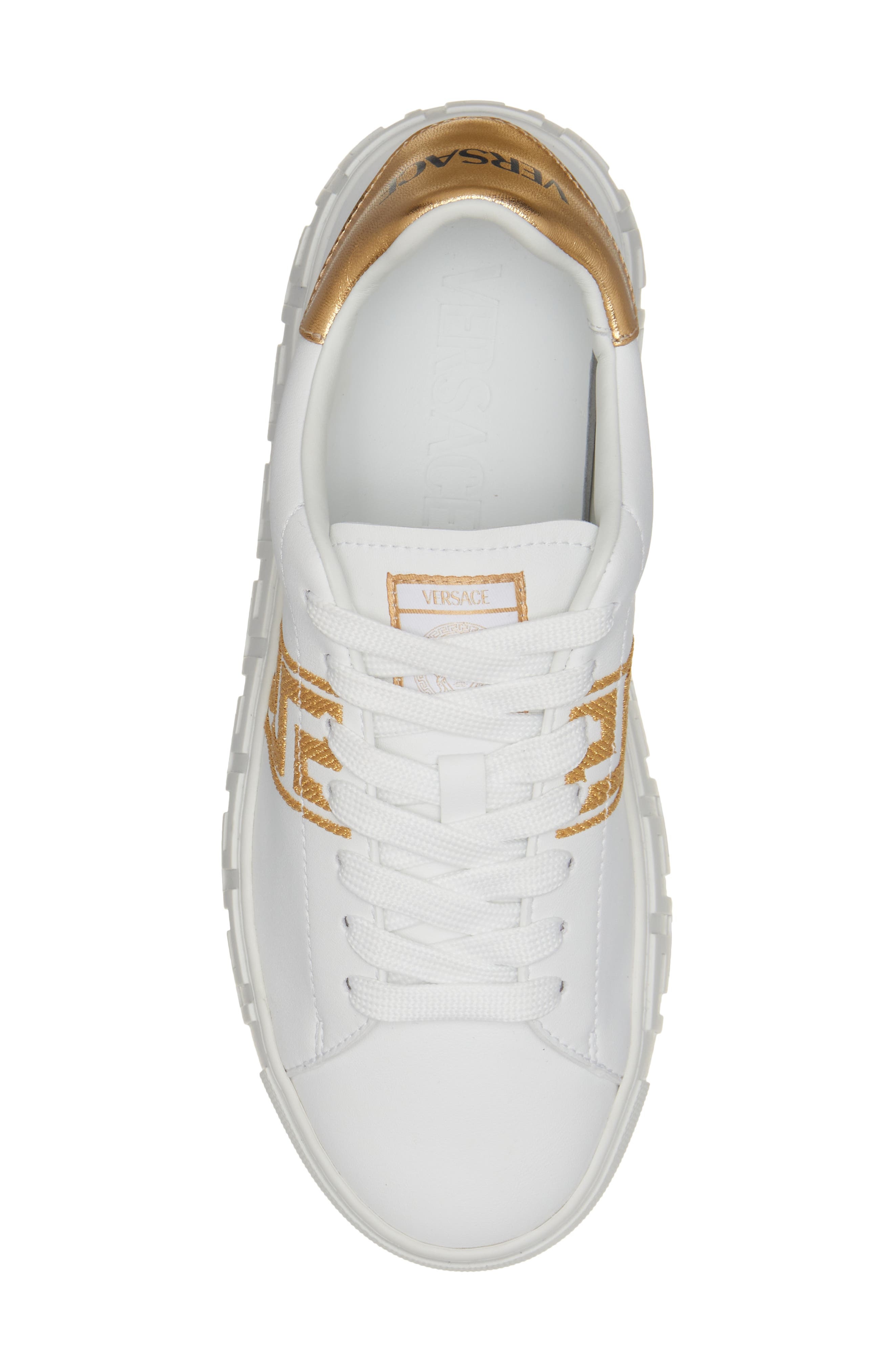 Versace Low Top Sneaker in White/Gold at Nordstrom - 5