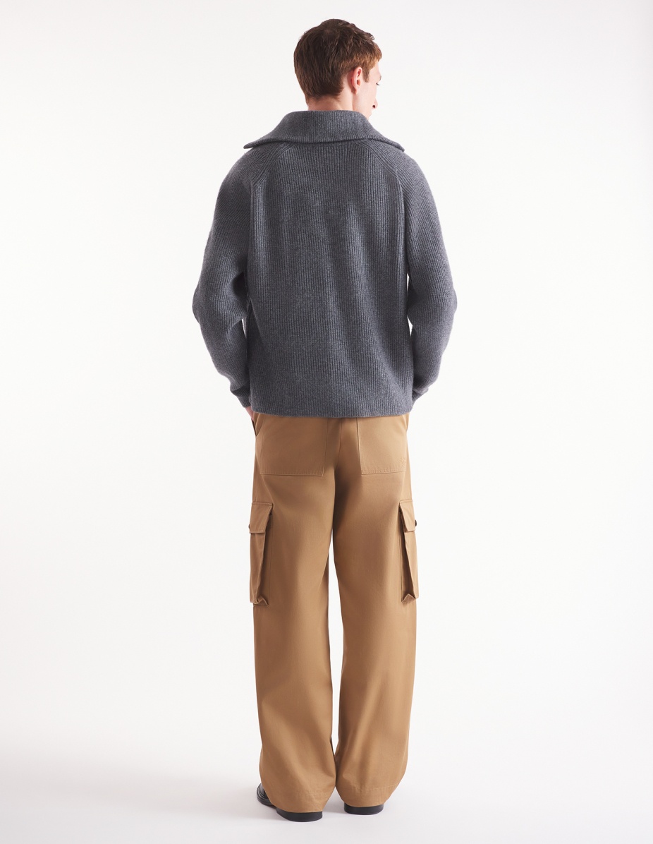 BOLD FOX HEAD PATCH HALF ZIP RIBBED JUMPER - 5