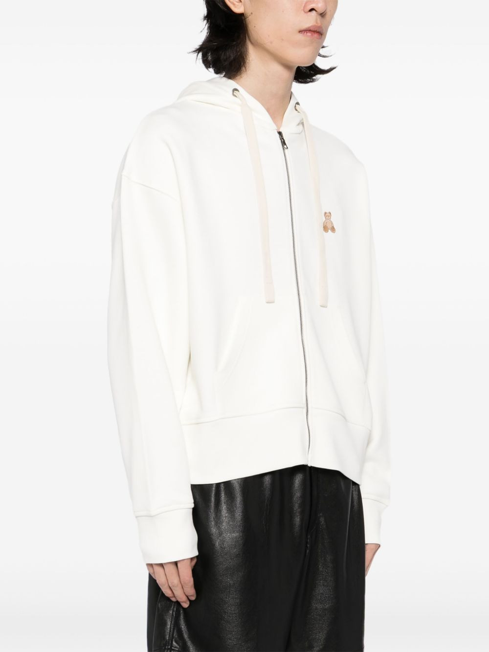 logo-patch zip-up hoodie - 3