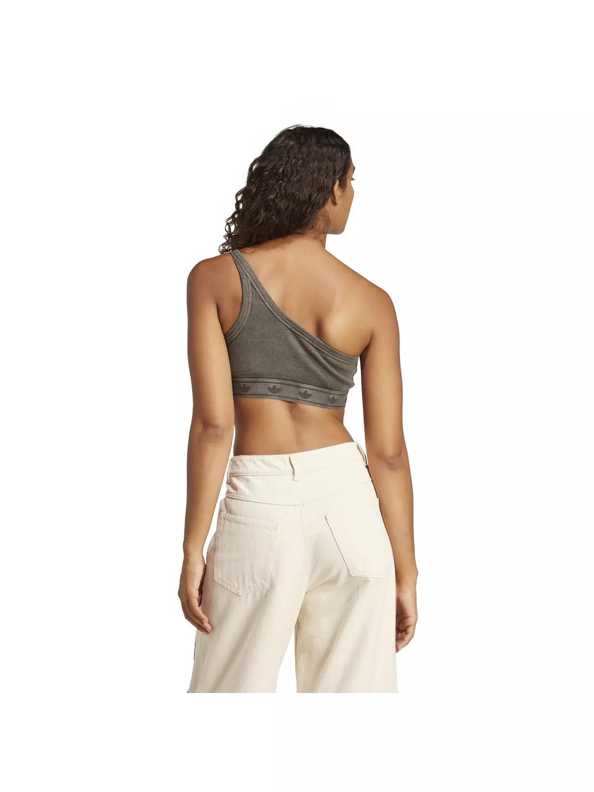 Originals Women's Ribbed One-Shoulder Top -Black - 2