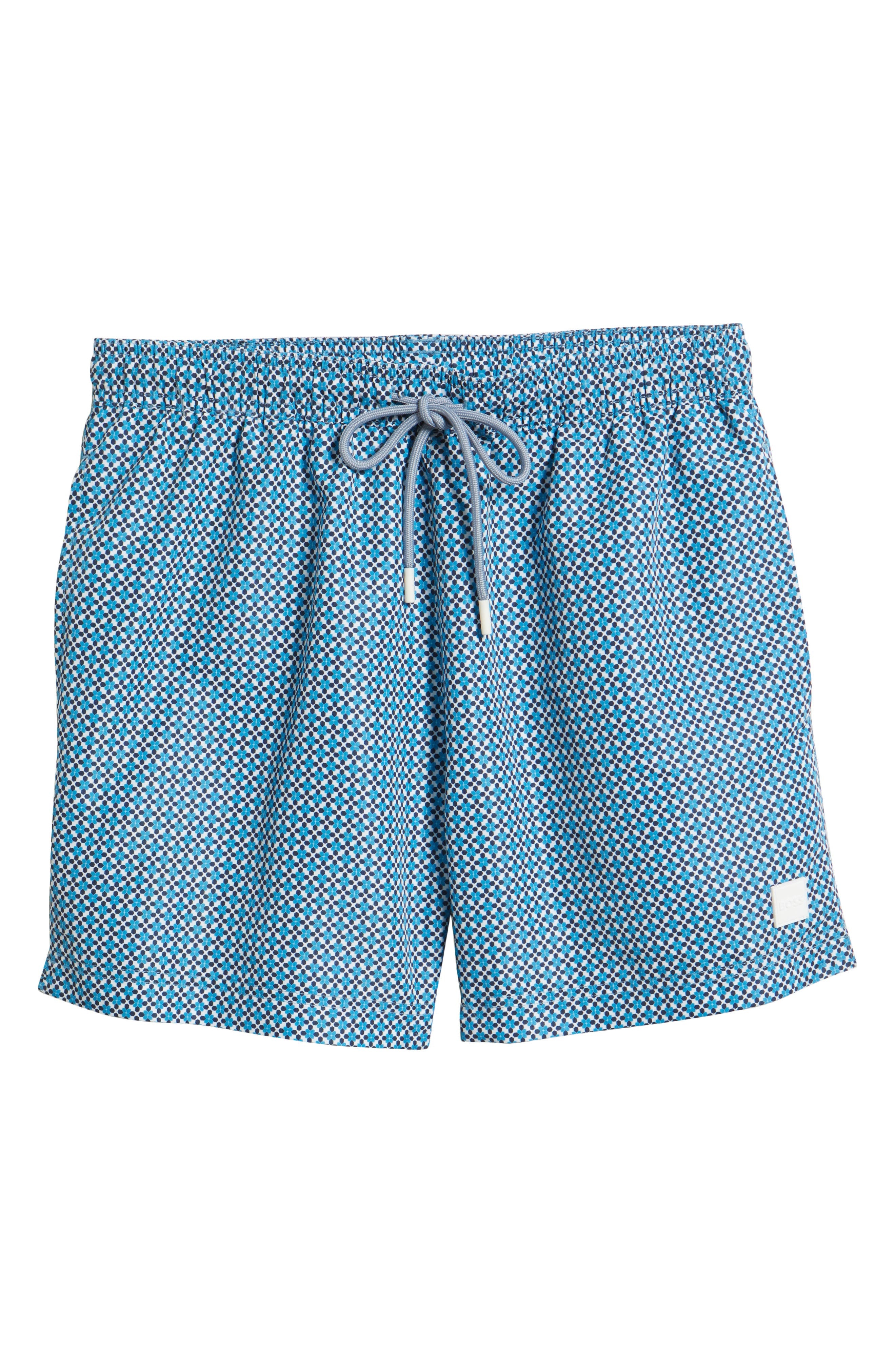 BOSS Vibe Swim Trunks in Open Blue at Nordstrom - 6