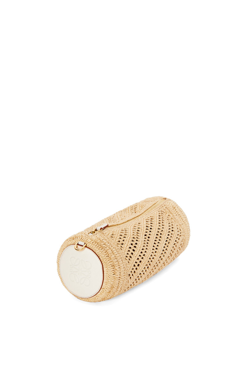 Loewe Bracelet pouch in raffia and calfskin outlook