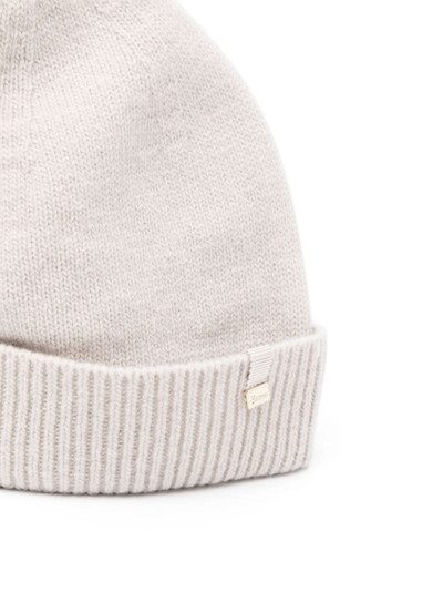 Herno logo-plaque ribbed-trim beanie outlook