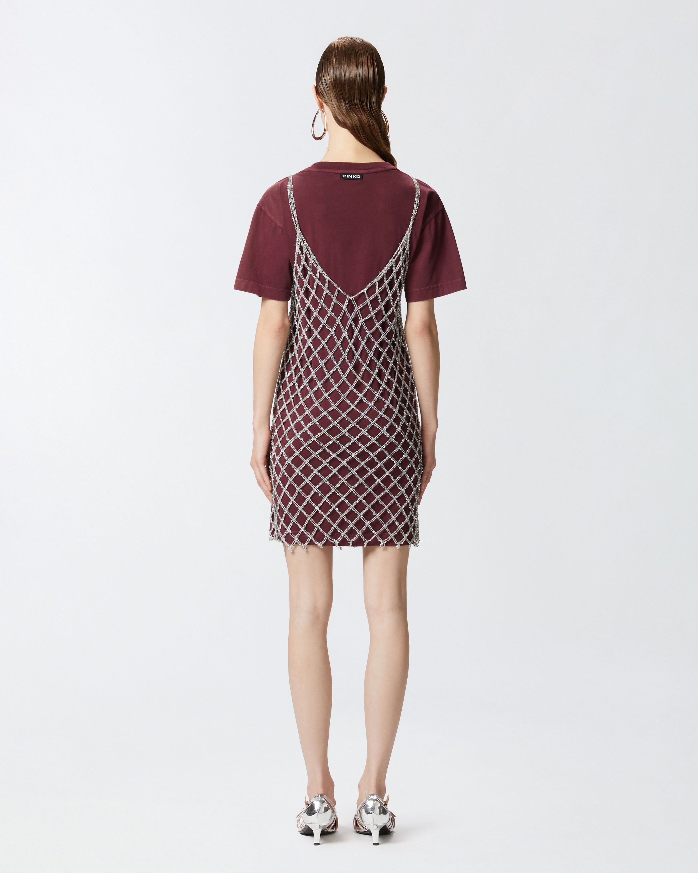 SHORT T-SHIRT DRESS COMBINED WITH SEQUIN DRESS - 4