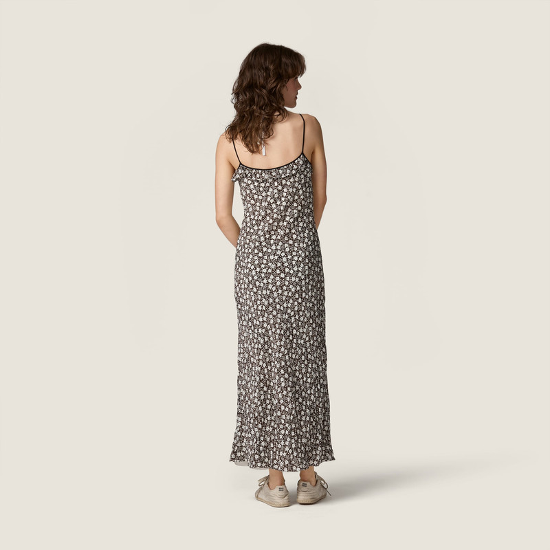 Long crepe de chine dress 3