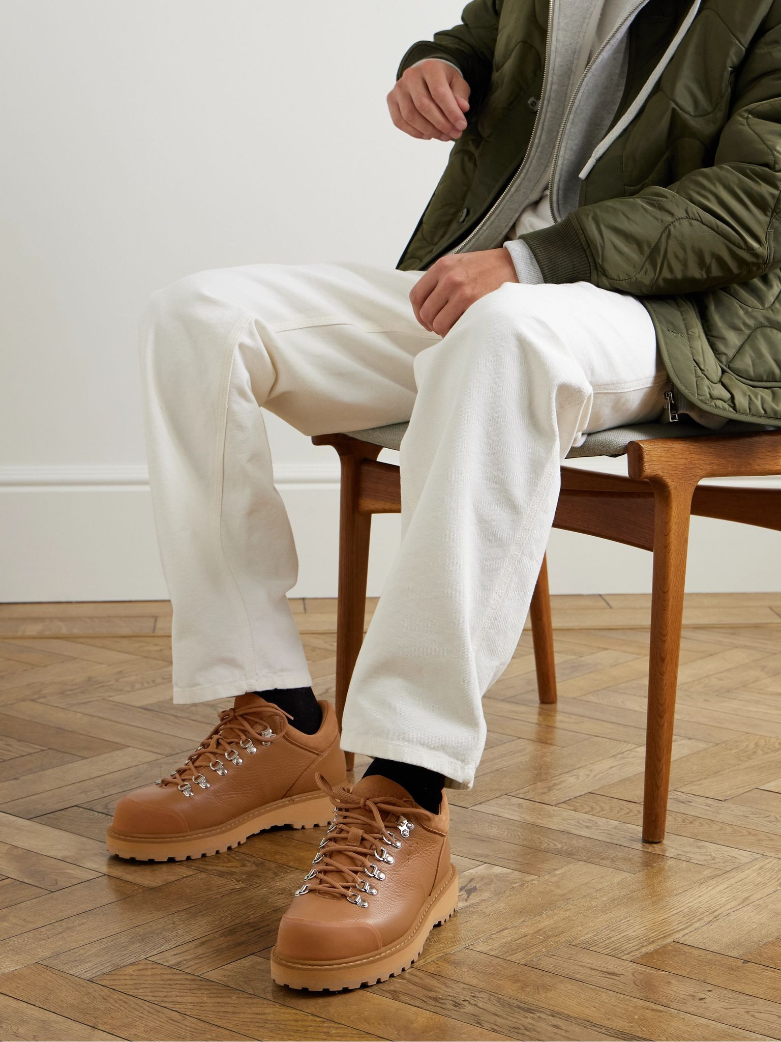 Cornaro Suede-Trimmed Full-Grain Leather Sneakers Brown - 2