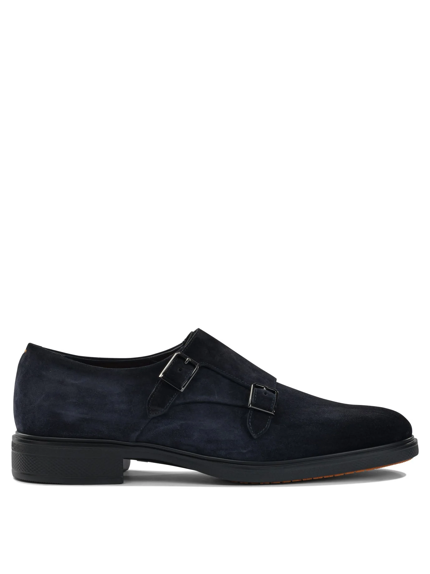 Santoni Men Suede Double Buckle Loafers - 1