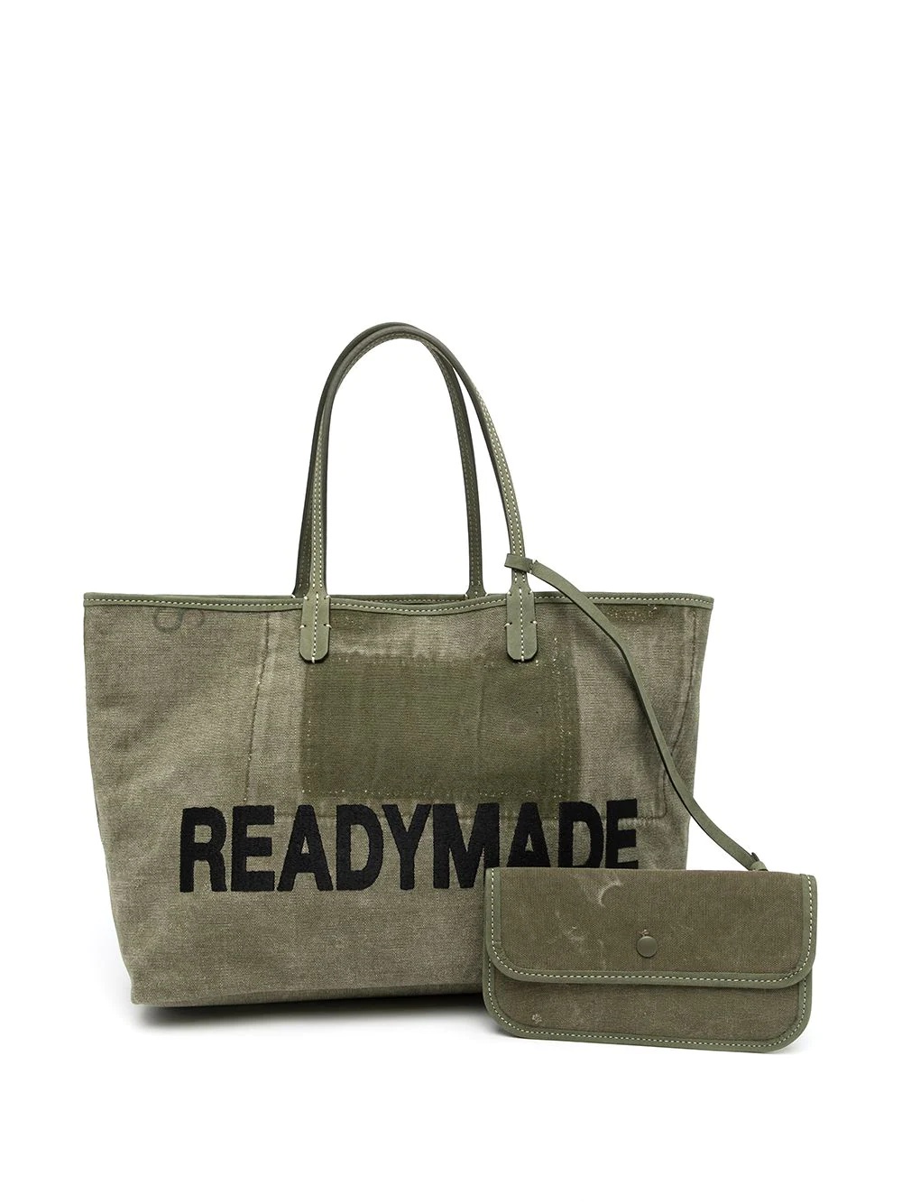 logo-print military canvas tote bag - 6