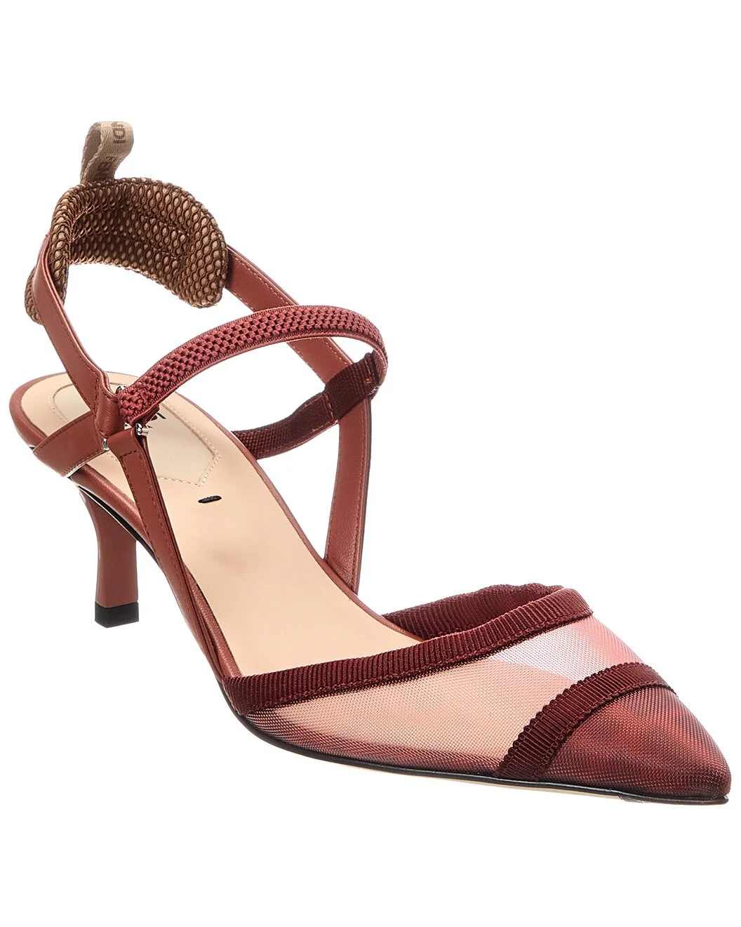 FENDI Colibri Lite FF Mesh & Leather Slingback Pump - 1