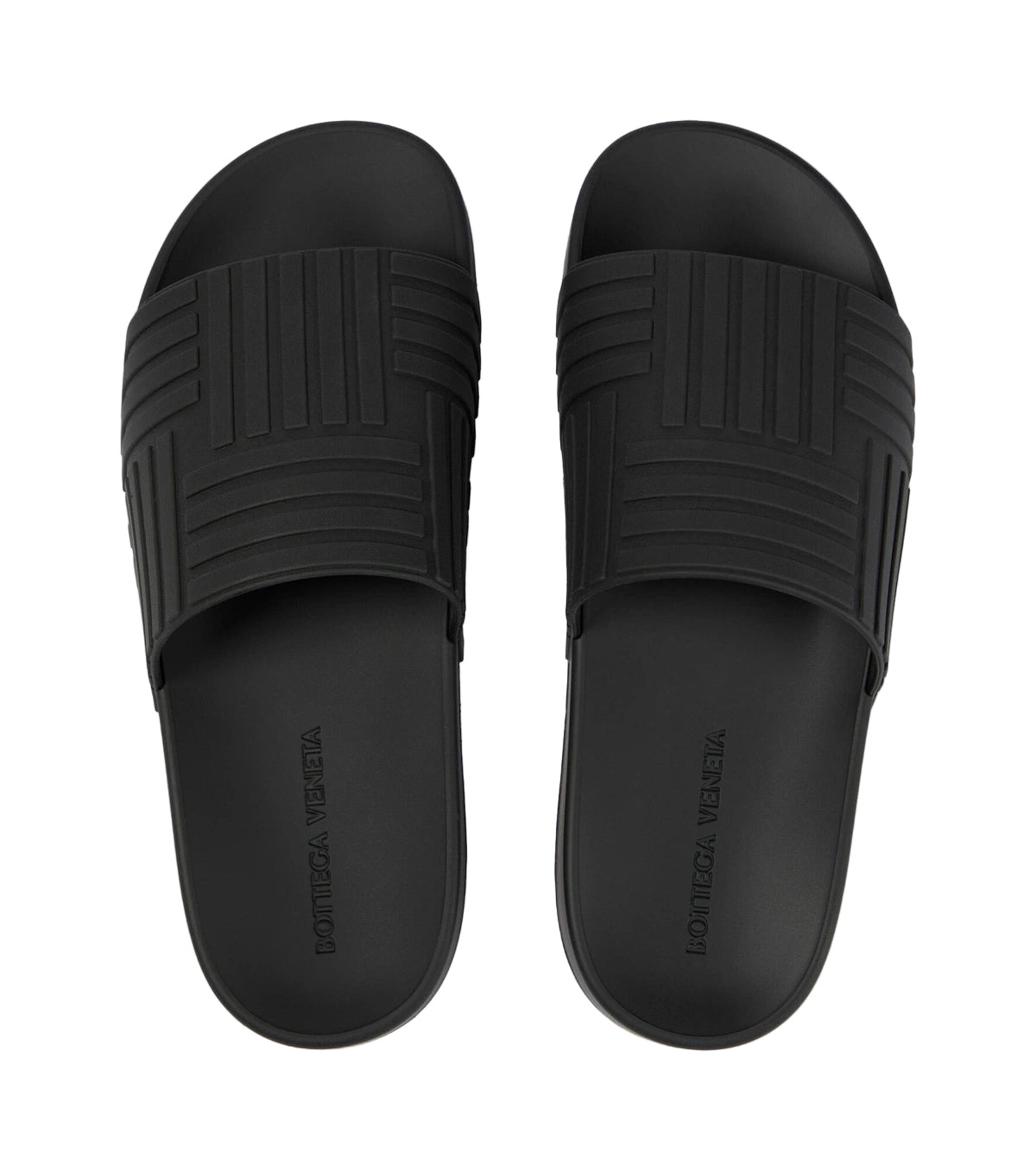 Embossed Rubber Slides 'Black' - 3