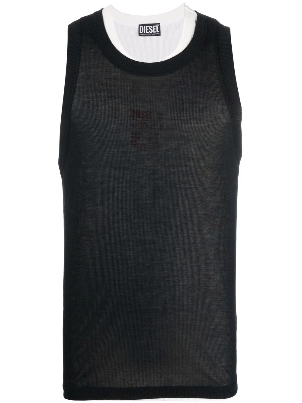 layered-effect ribbed tank top - 1