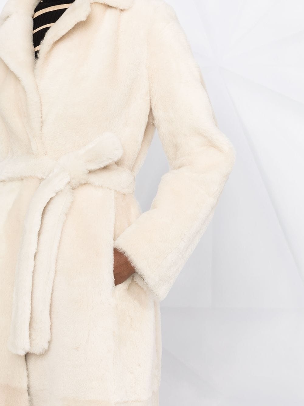 full-length shearling coat - 3